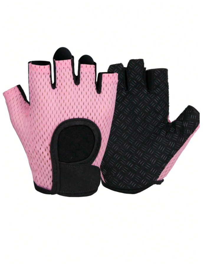 Guantes p/ gym rosa con negro - 5912