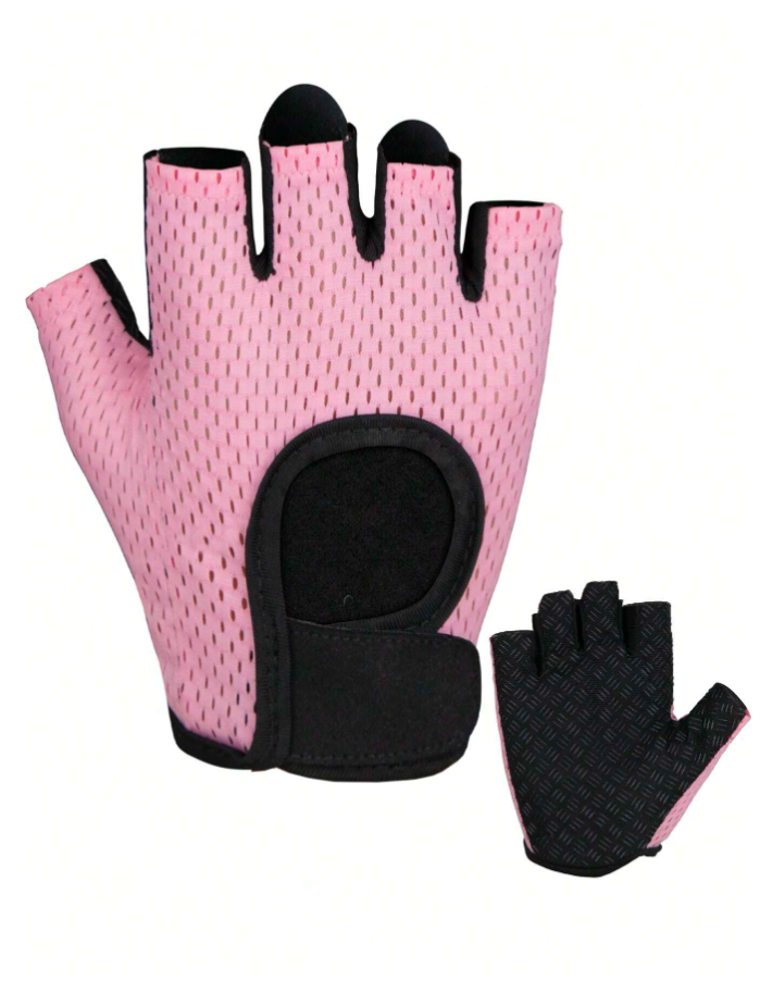 Guantes p/ gym rosa con negro - 5912