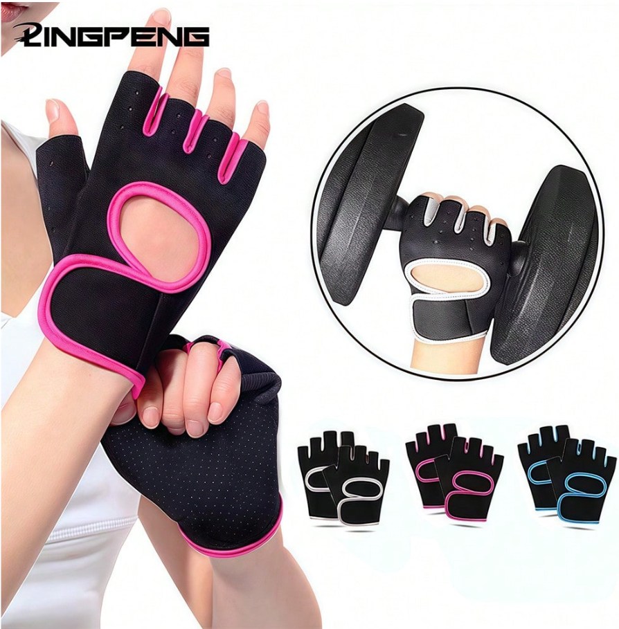 Guante p/gym rosa fucsia con negro - 5917