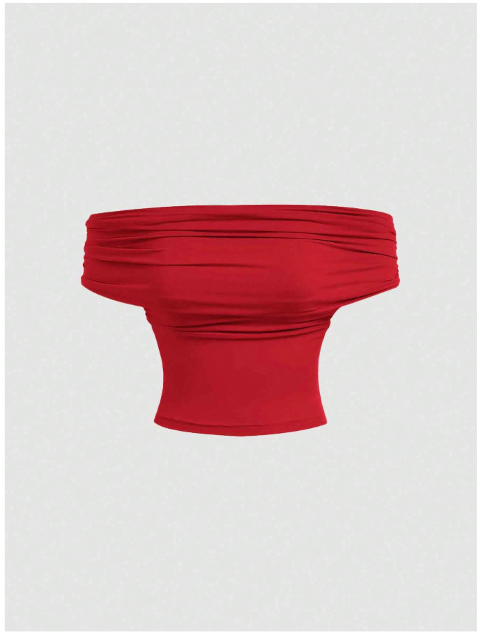 Crop top rojo 3 formas de uso - 5924