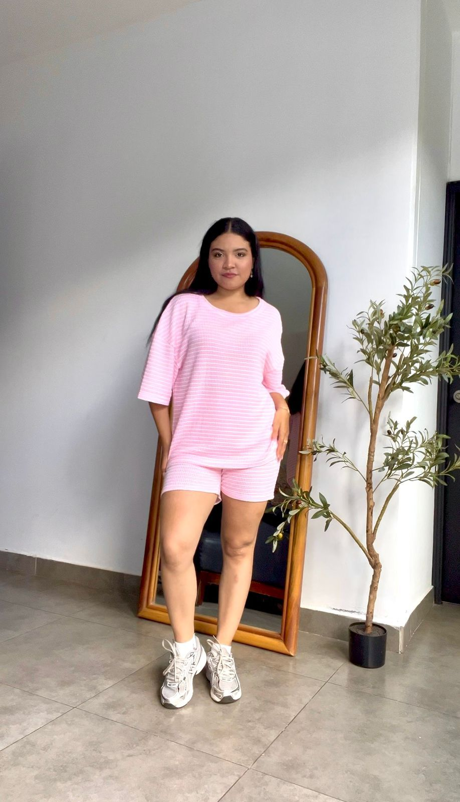 Set estilo crochet a rayas top & short - 5925
