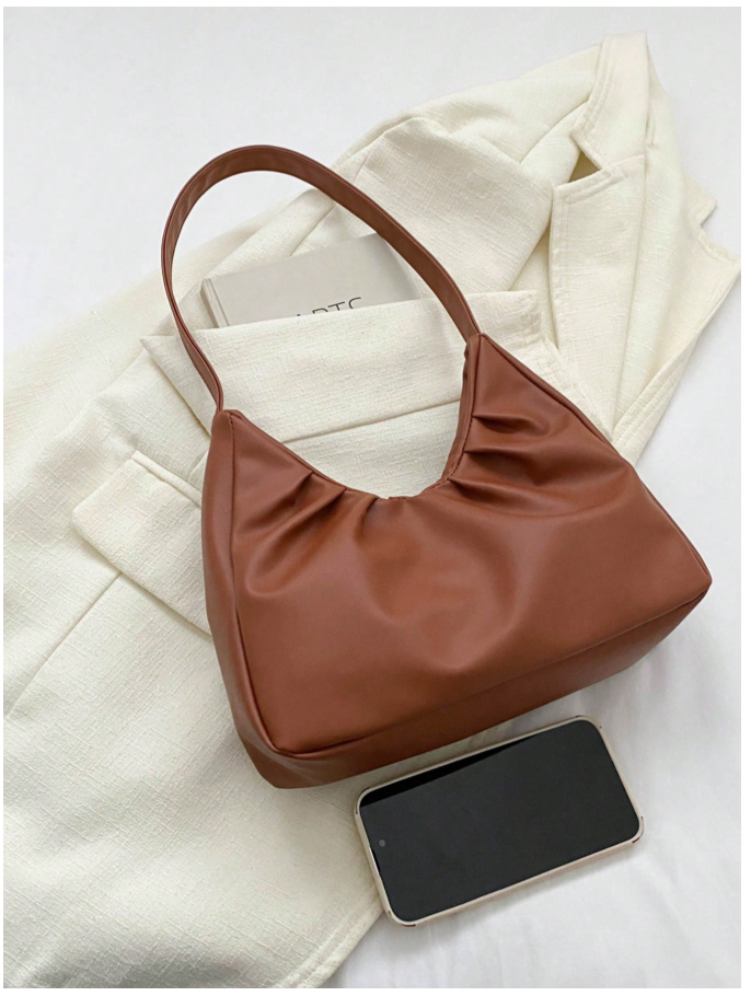 Cartera marrón estilo plisada - 5931