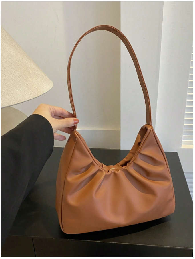 Cartera marrón estilo plisada - 5931