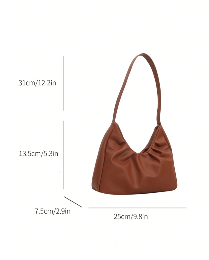 Cartera marrón estilo plisada - 5931