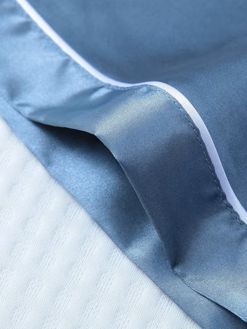 Pijama azul claro de saten dos piezas - 5936