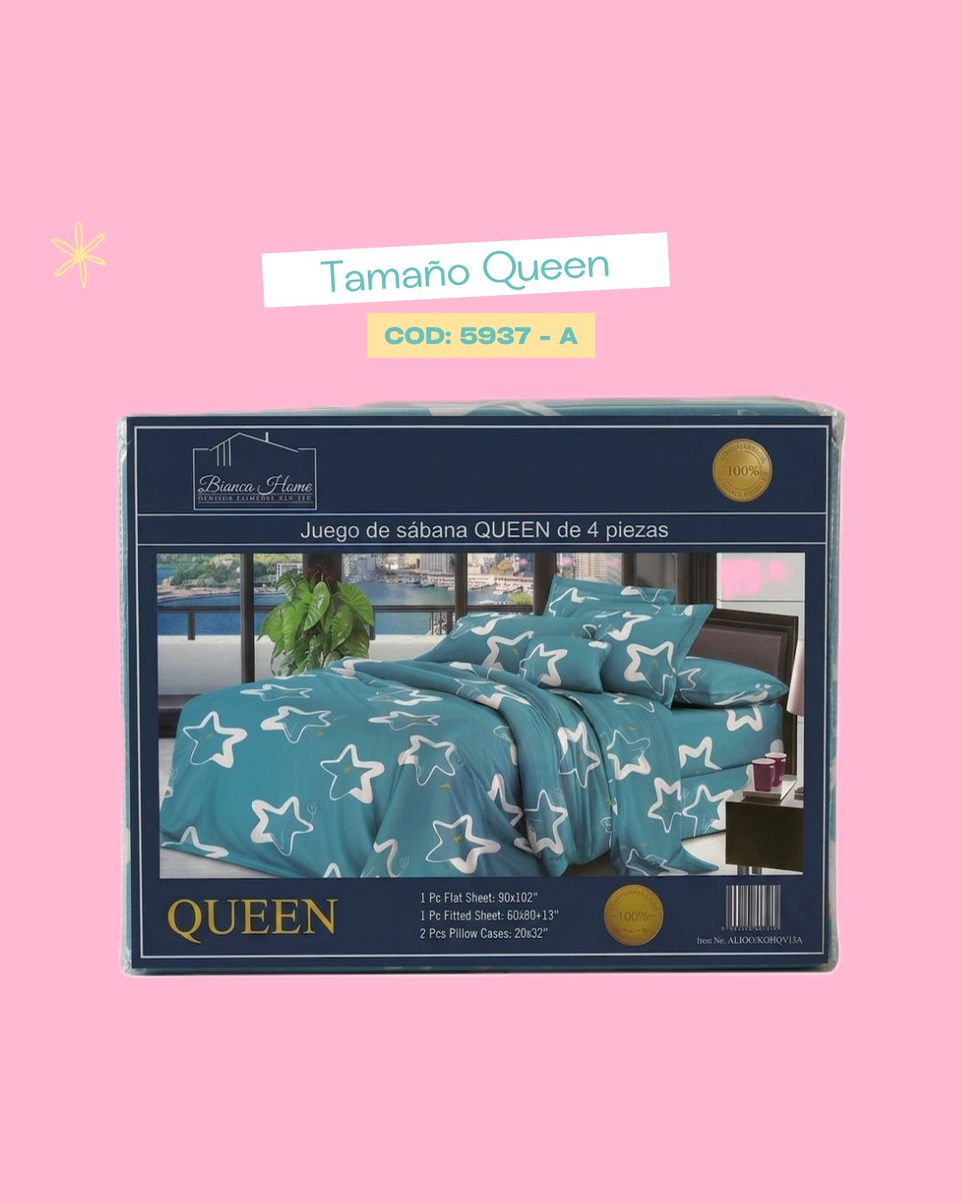 Set de ropa de cama tamaño Queen