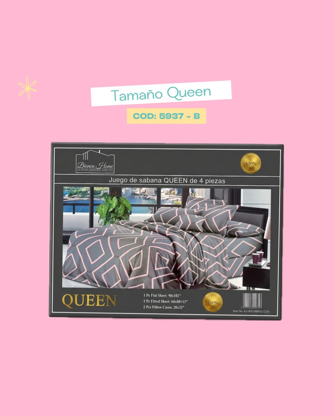 Set de ropa de cama tamaño Queen
