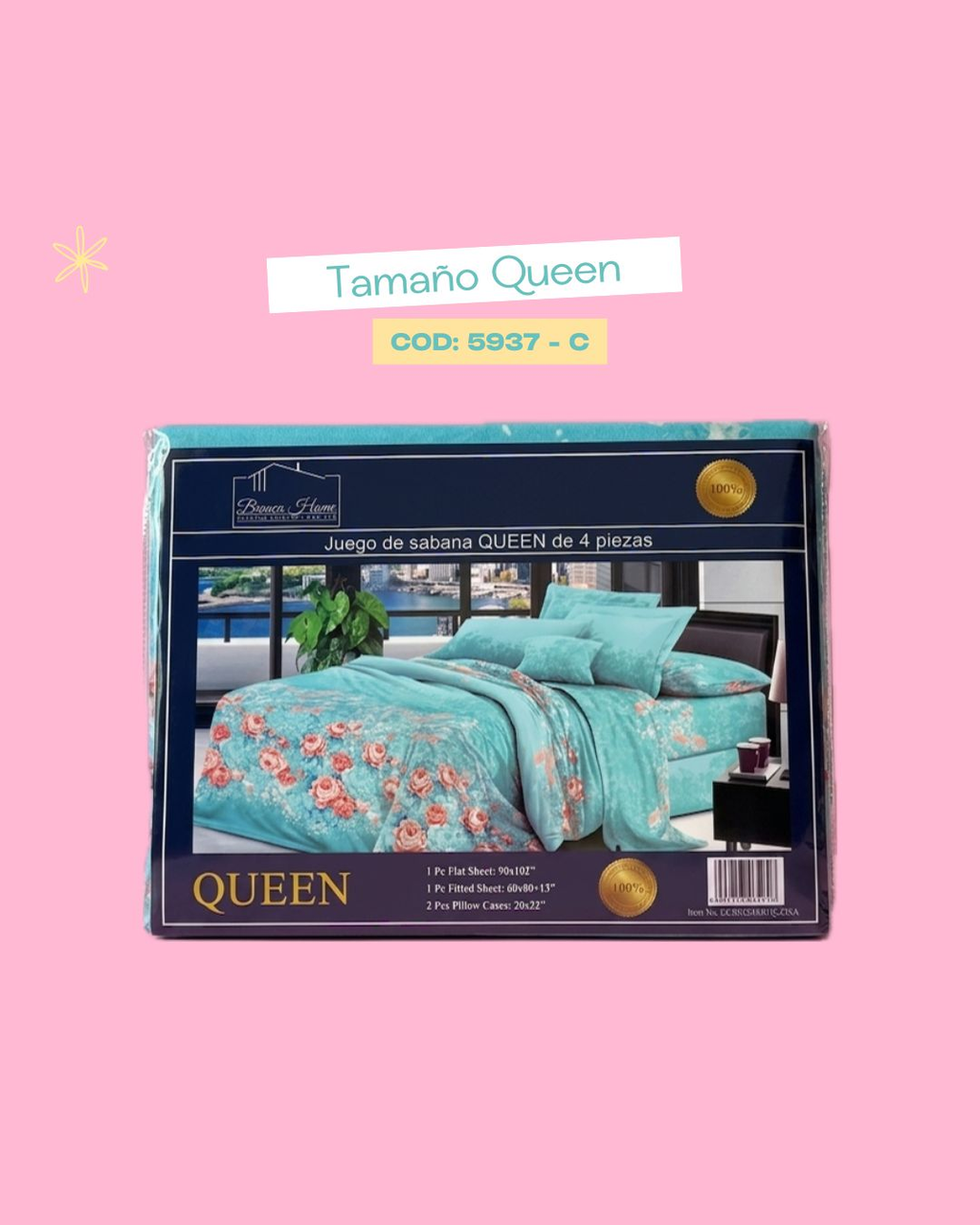 Set de ropa de cama tamaño Queen