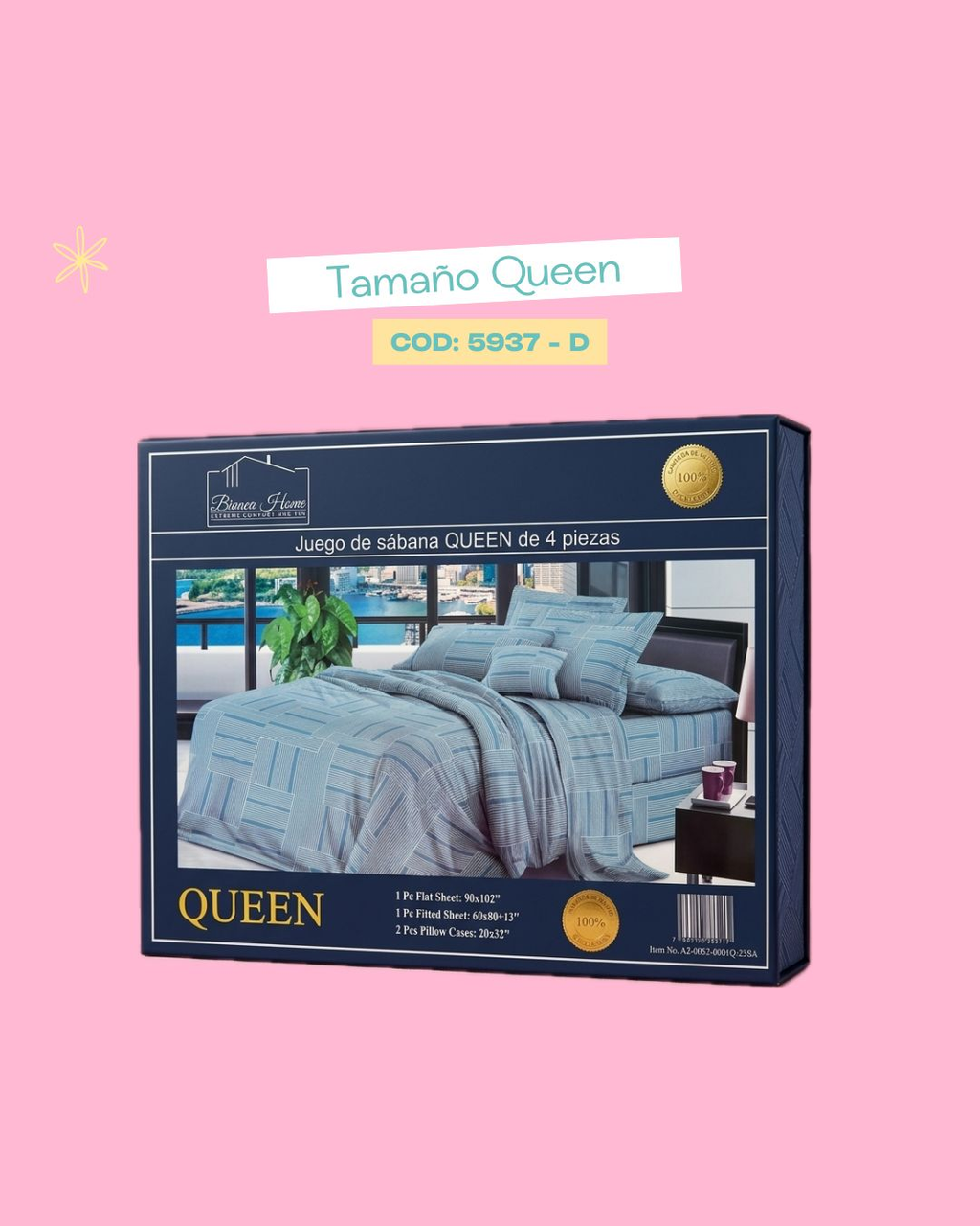 Set de ropa de cama tamaño Queen
