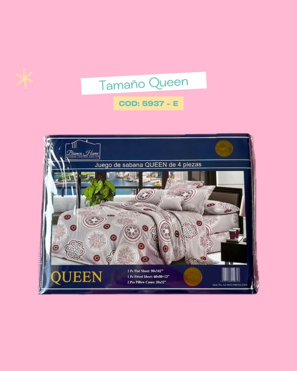 Set de ropa de cama tamaño Queen