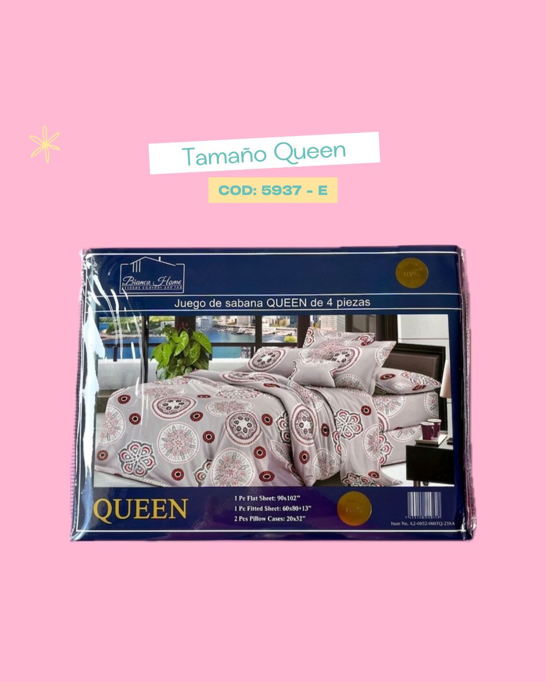 Set de ropa de cama tamaño Queen