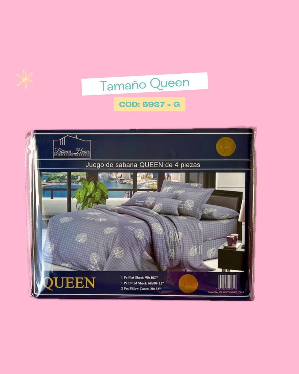Set de ropa de cama tamaño Queen