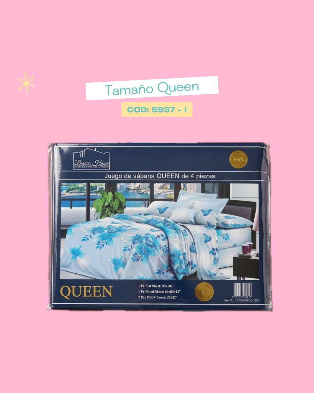 Set de ropa de cama tamaño Queen