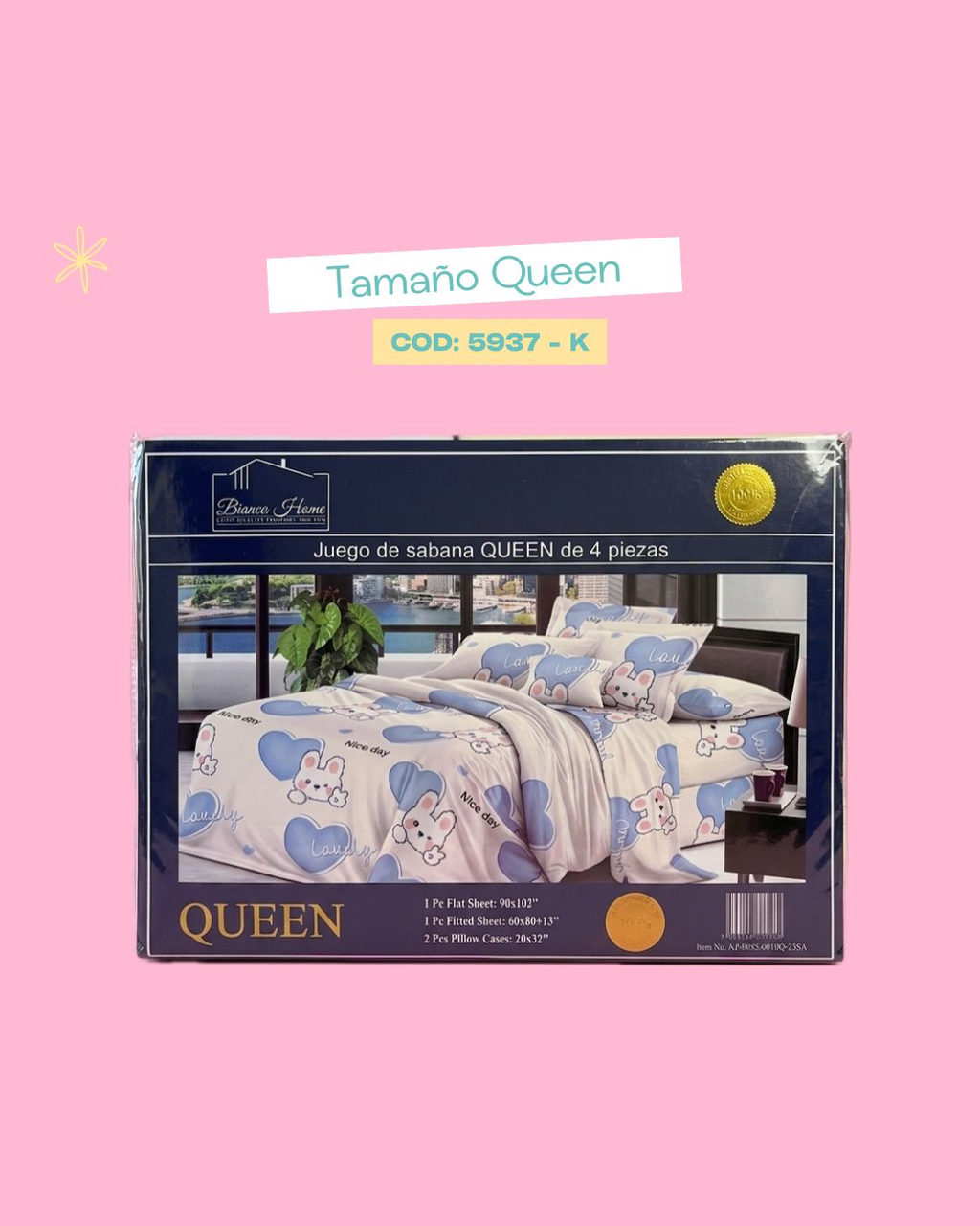 Set de ropa de cama tamaño Queen