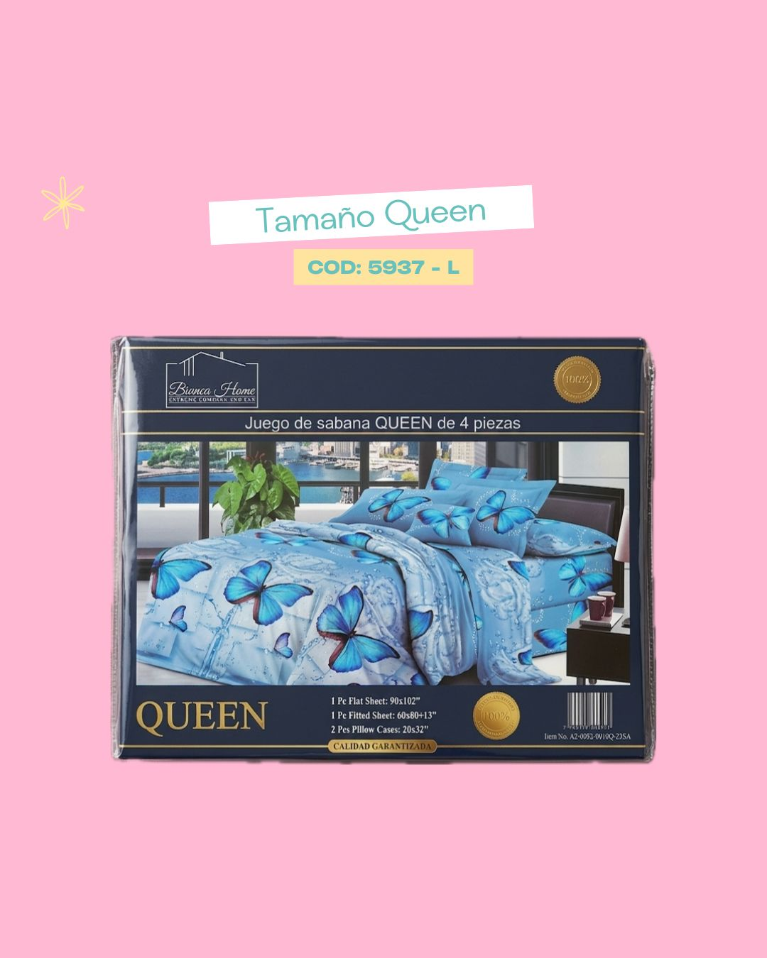 Set de ropa de cama tamaño Queen