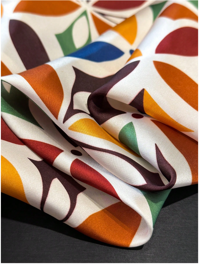 Pañuelo fondo blanco estampado multicolor - 5941