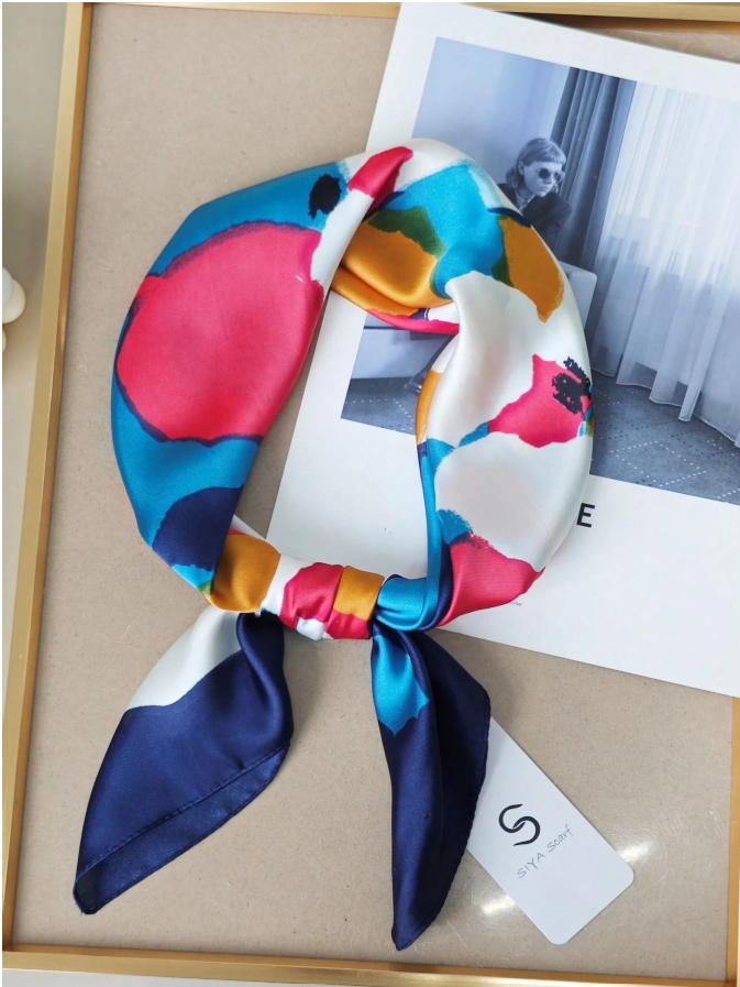 Pañuelo azul estampados multicolor - 5948