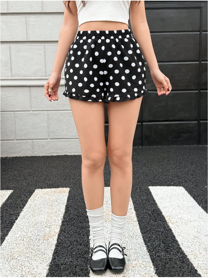 Short negro lunares blancos - 5957