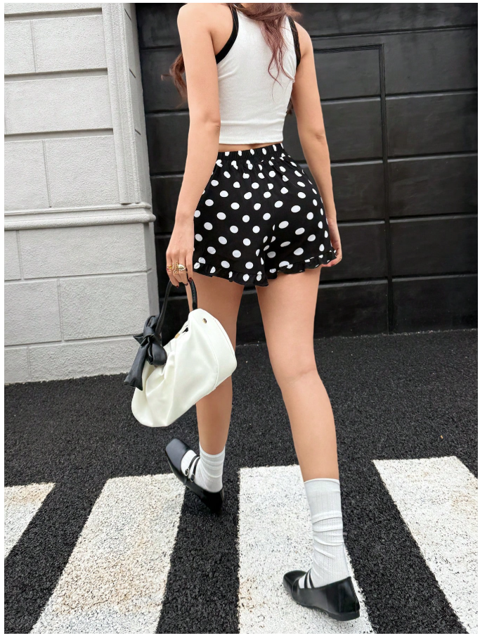 Short negro lunares blancos - 5957