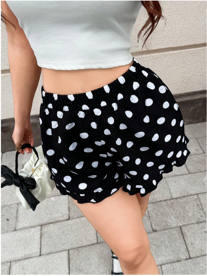 Short negro lunares blancos - 5957