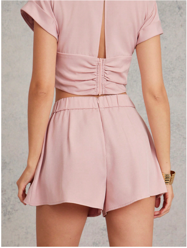 Short rosa bebé plisado - 5959