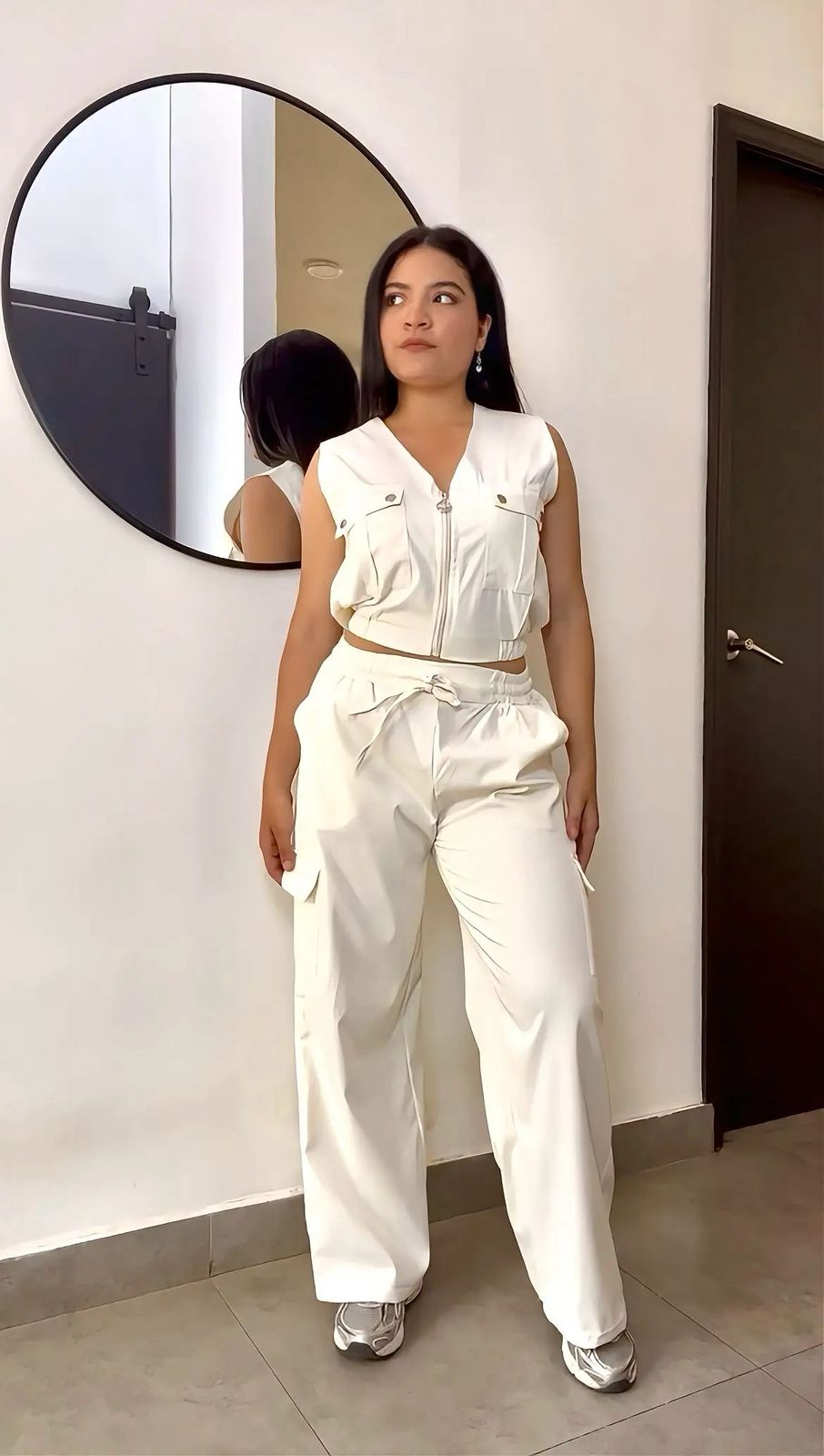 Set estilo cargo con bolsillos en top y pantalón - 5962