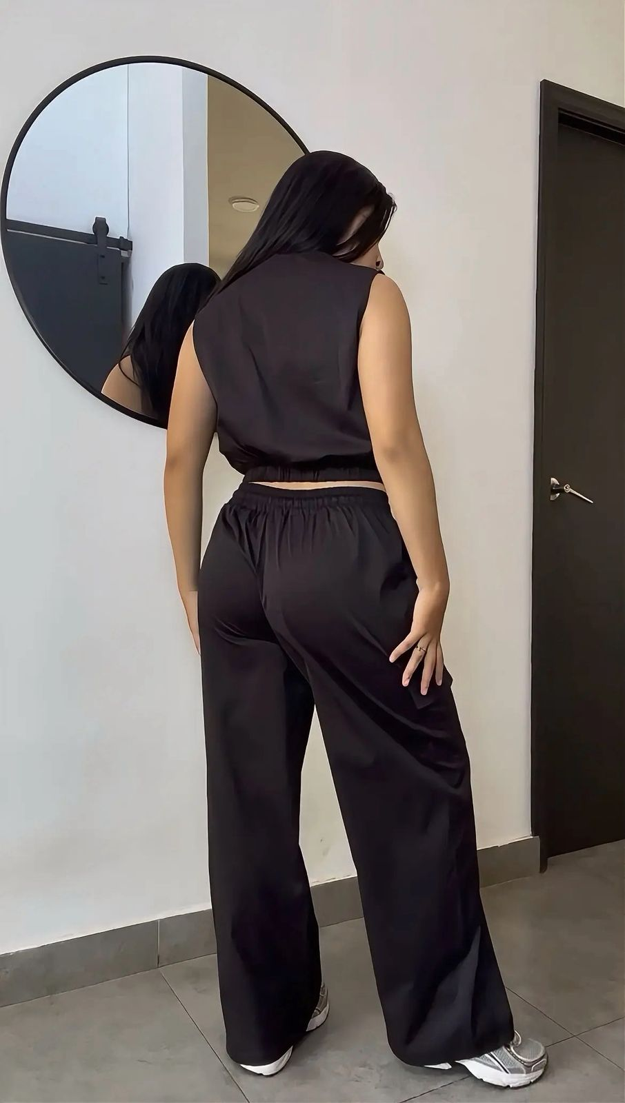Set estilo cargo con bolsillos en top y pantalón - 5962