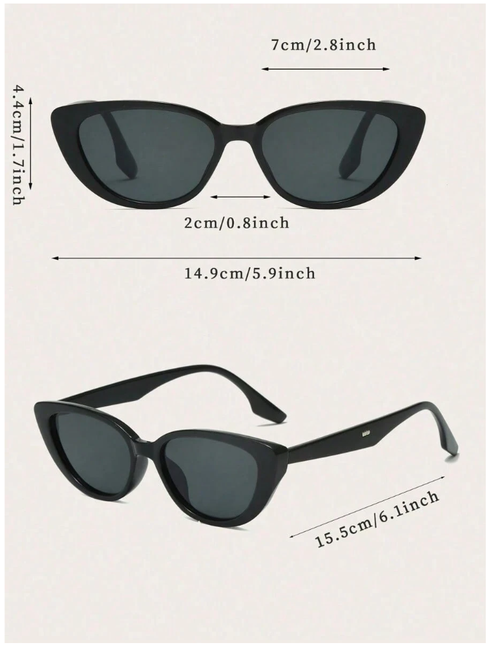 Lentes negros ojo de gato - 5963