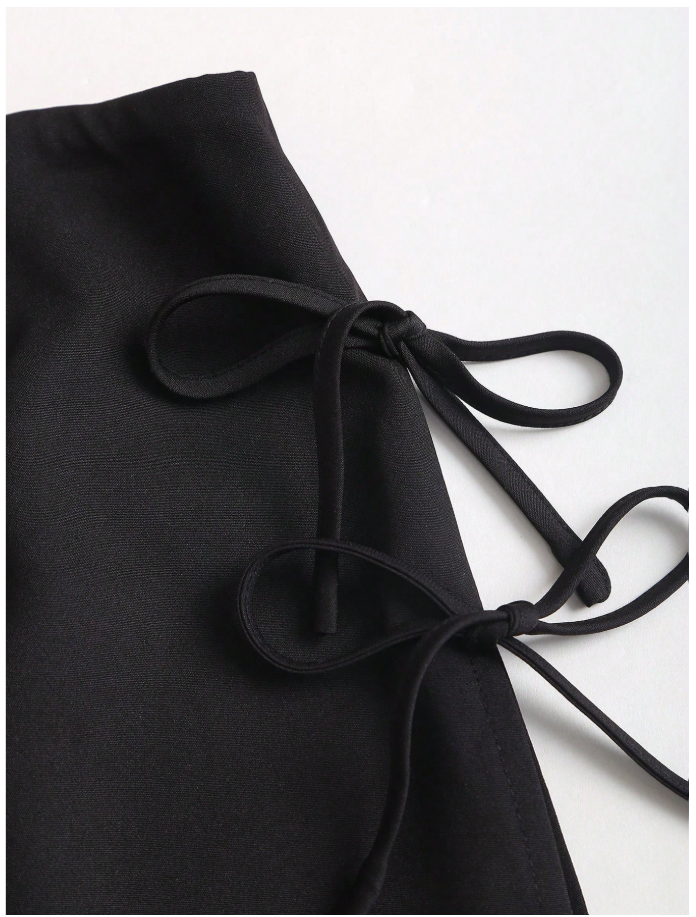 Skort negra con lazos - 5967