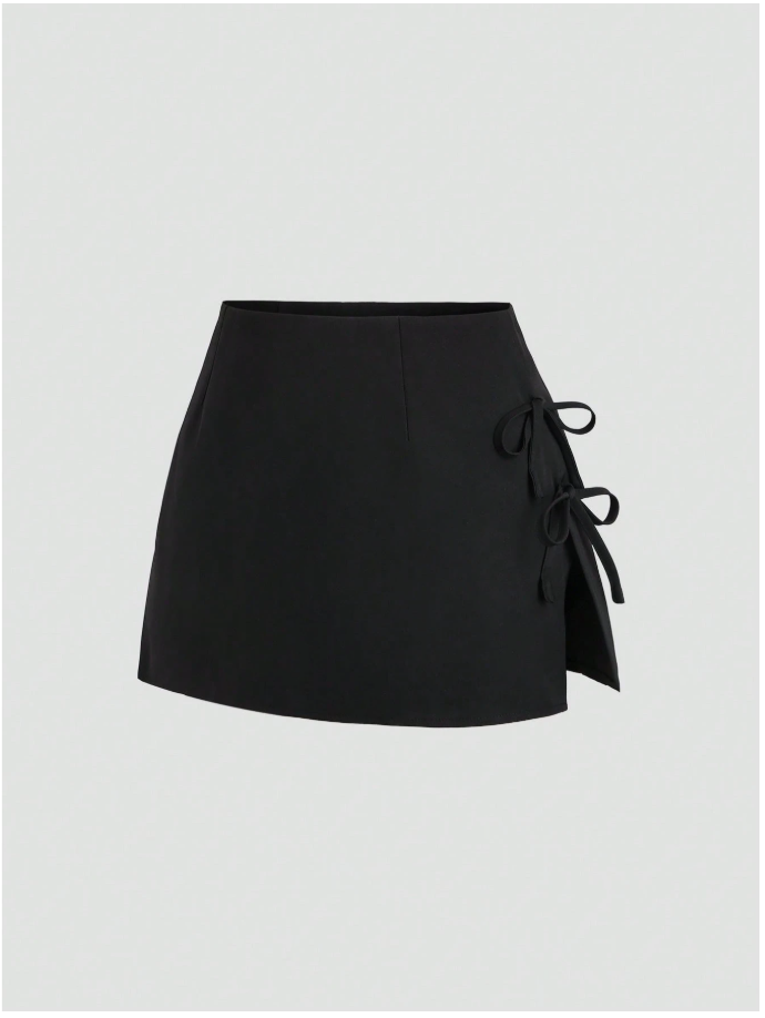 Skort negra con lazos - 5967