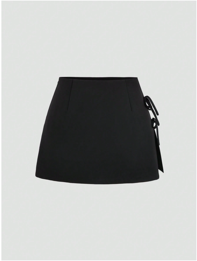 Skort negra con lazos - 5967