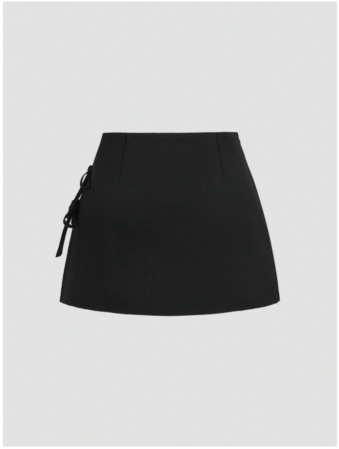 Skort negra con lazos - 5967