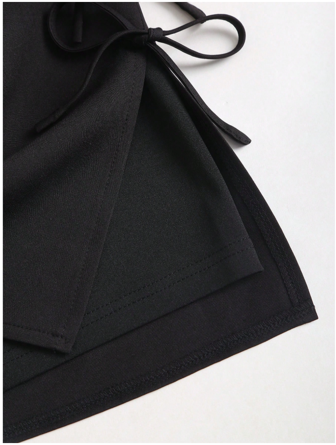 Skort negra con lazos - 5967