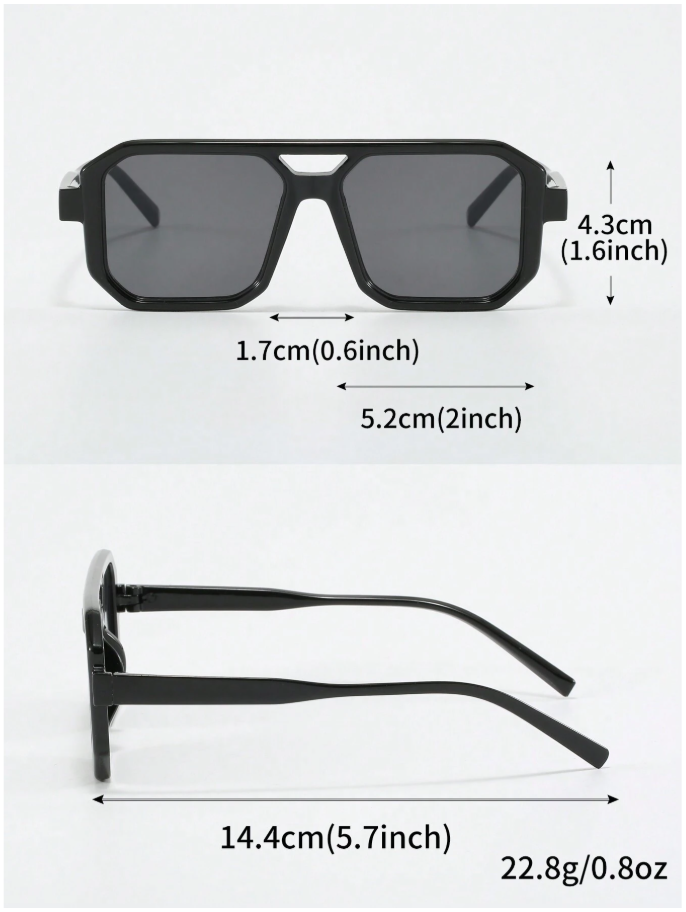 Lentes 3 pack cuadrados doble puente colores surtidos - 5984