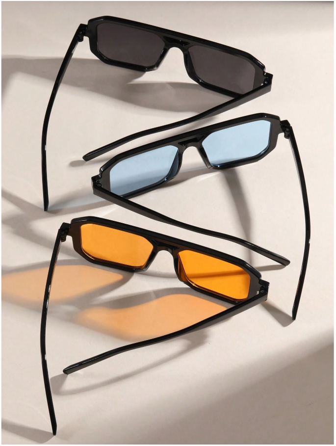 Lentes 3 pack cuadrados doble puente colores surtidos - 5984