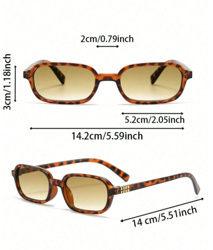 Lentes 3 pack rectangular con detalle dorado - 5985