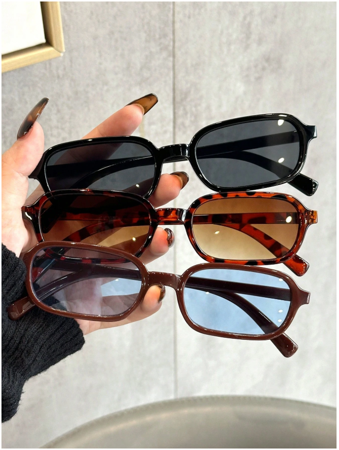 Lentes 3 pack rectangular con detalle dorado - 5985