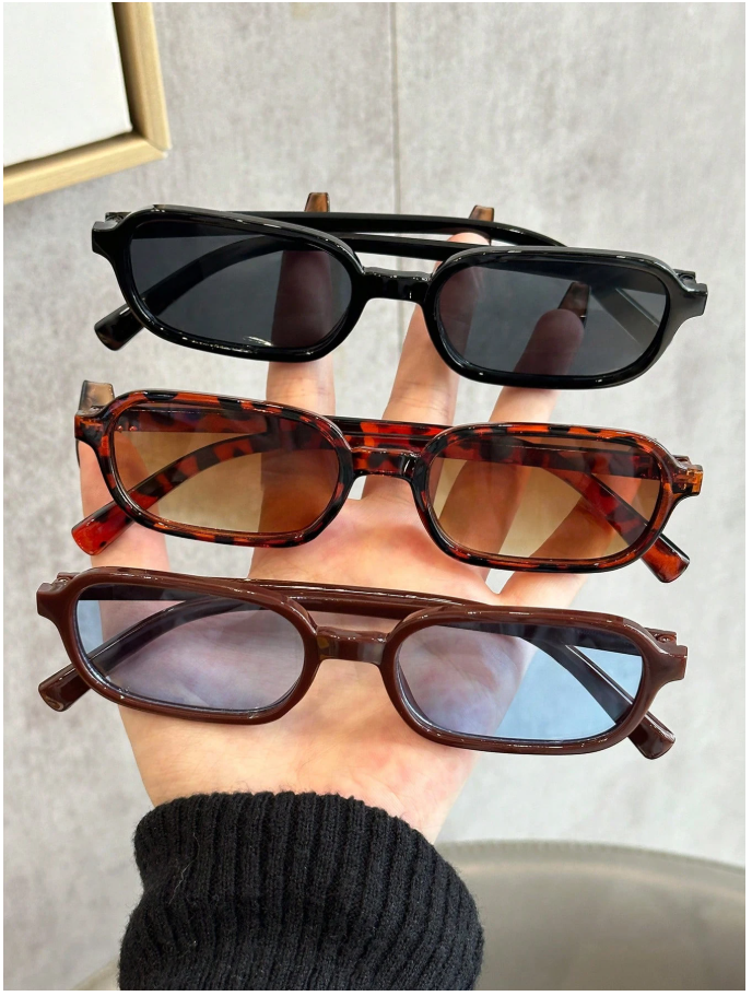 Lentes 3 pack rectangular con detalle dorado - 5985