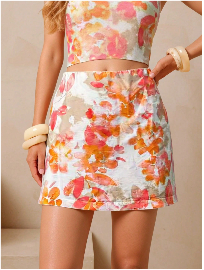 Falda mini estampado floral - 5994