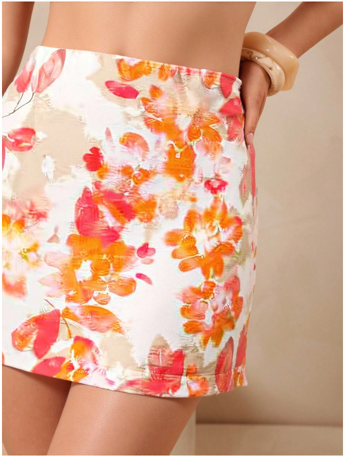 Falda mini estampado floral - 5994