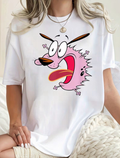 Camisa blanca estampada coraje el perro cobarde - 6001
