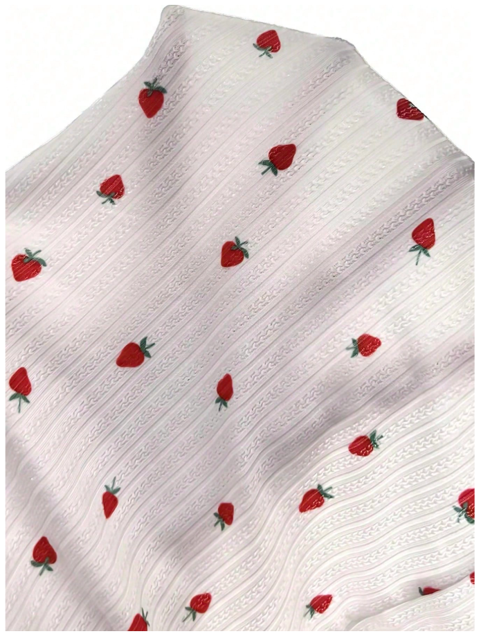 Pijama tipo enterizo estampado de fresas - 6007