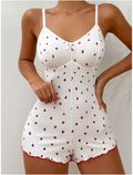 Pijama tipo enterizo estampado de fresas - 6007
