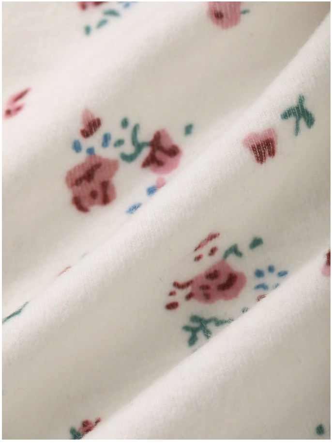 Pijama beige estampado floral top de tirantes - 6009
