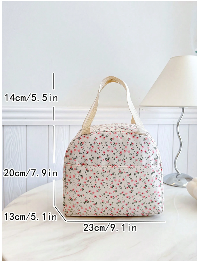 Bolso térmico blanco estampado floral - 6010