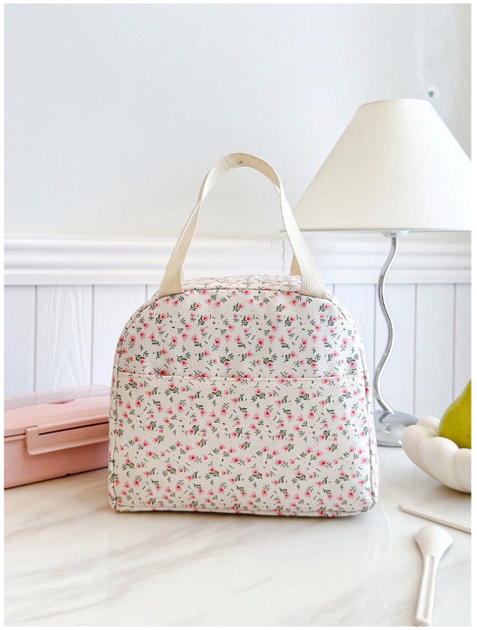 Bolso térmico blanco estampado floral - 6010