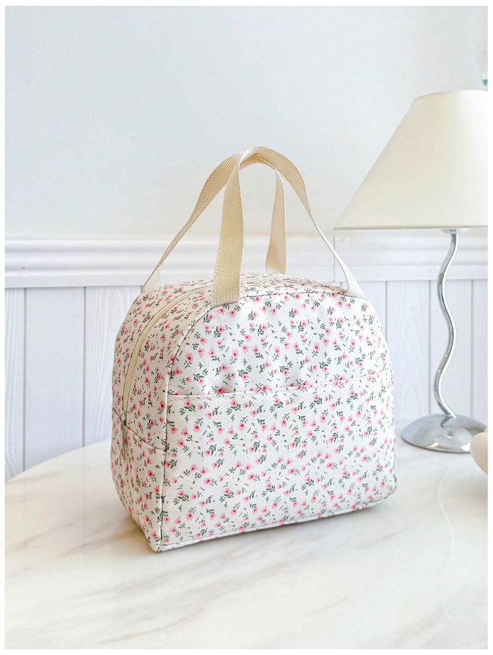 Bolso térmico blanco estampado floral - 6010