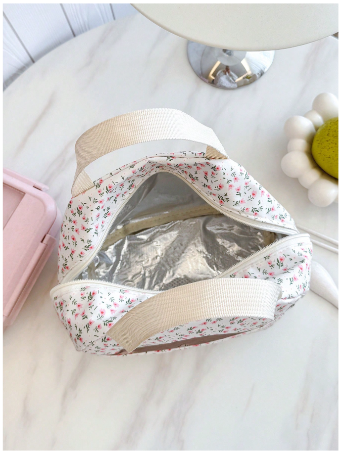 Bolso térmico blanco estampado floral - 6010
