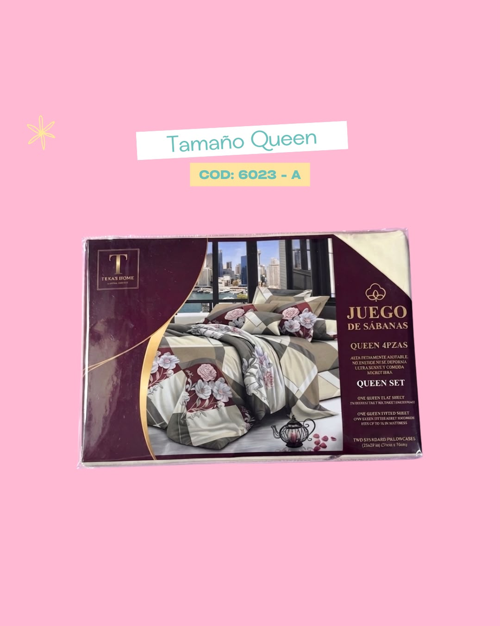 Set ropa de cama tamaño Queen - 6023