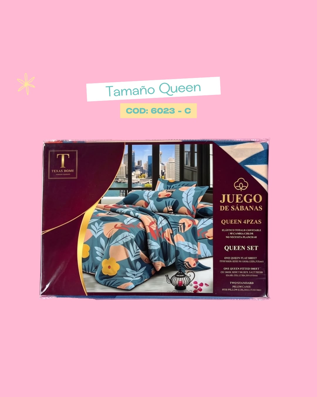 Set ropa de cama tamaño Queen - 6023